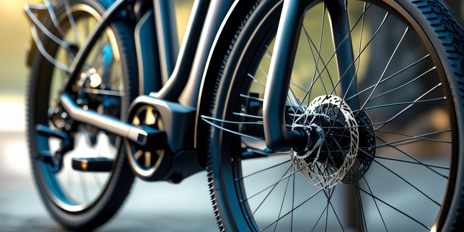 Up close view of an e-bike
